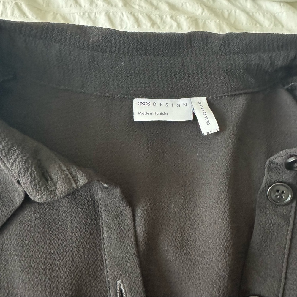 Asos Design Fitted Rouched Button Down Mini Shirt… - image 7